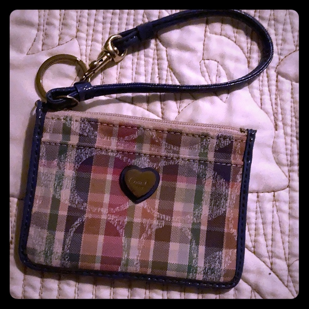 COACH Wristlet/Keychain (A506) in Poppy Madras